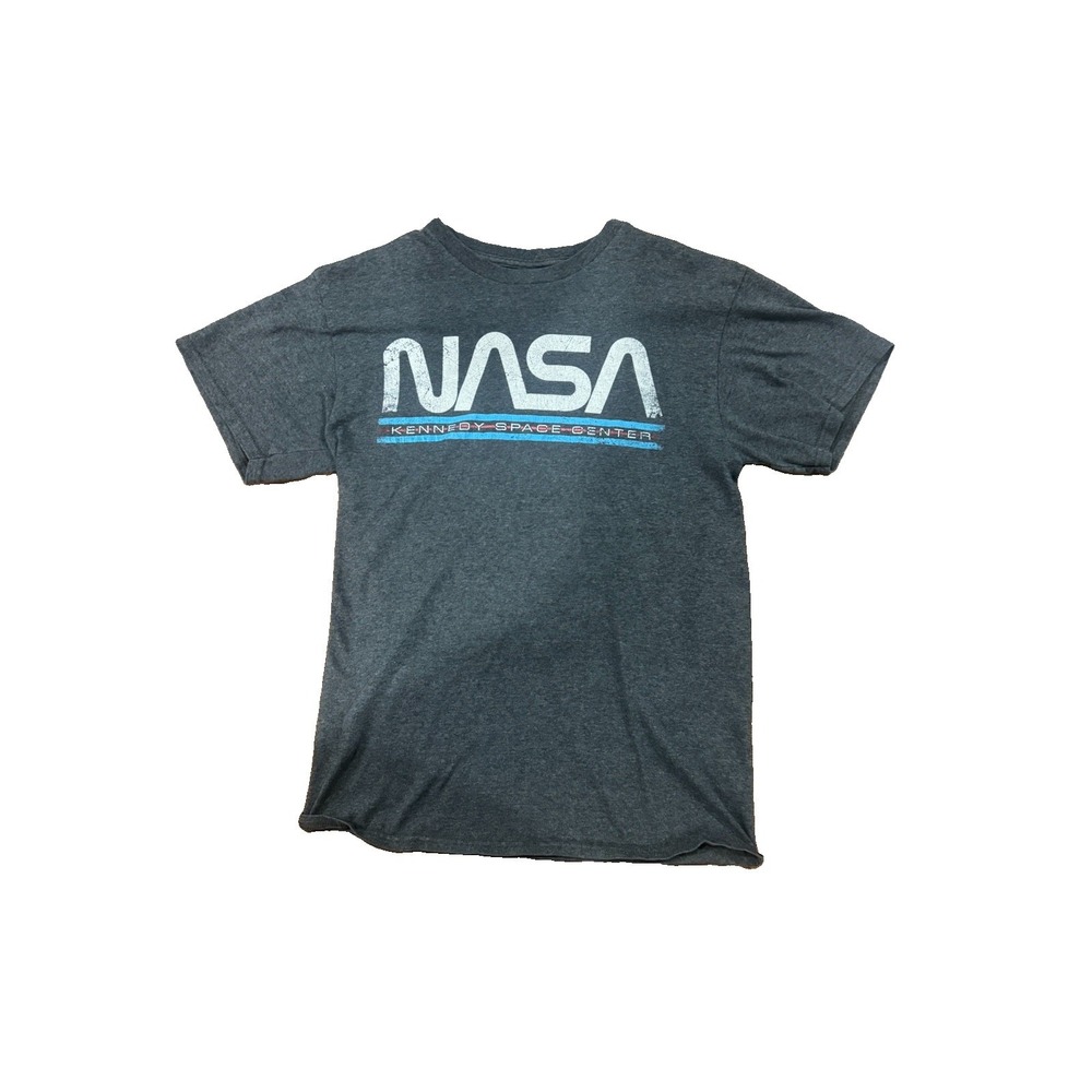 NASA Kennedy Space Center Delta Pro Weight Gray Graphic T Shirt Mens M